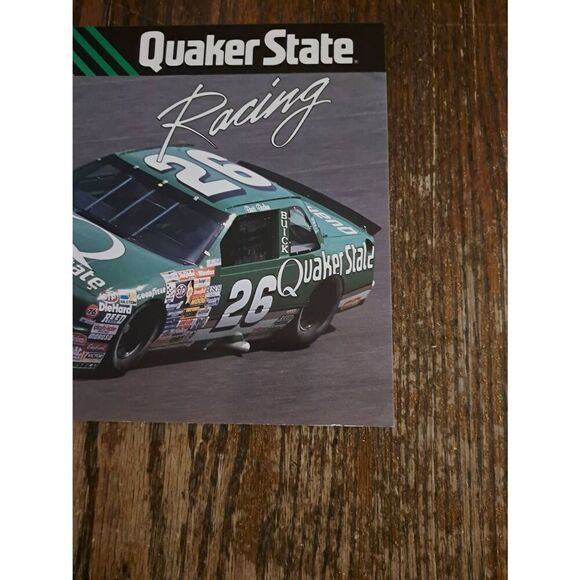 VTG 1990 Brett Bodine Quaker State Racing Driver Card NASCAR King Racing Buick - Picture 2 of 3